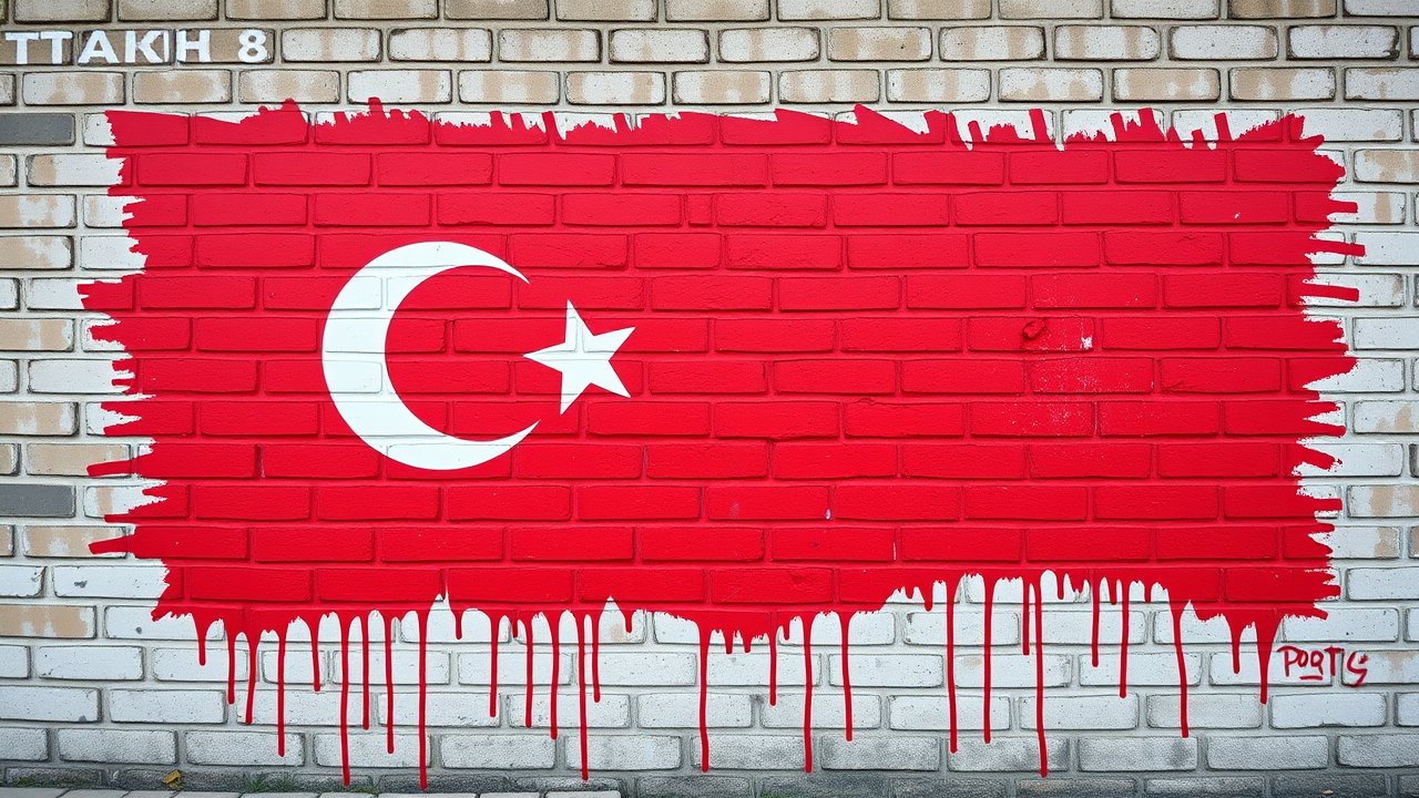 Flag of Turkey 🇹🇷 in street art / graffiti style