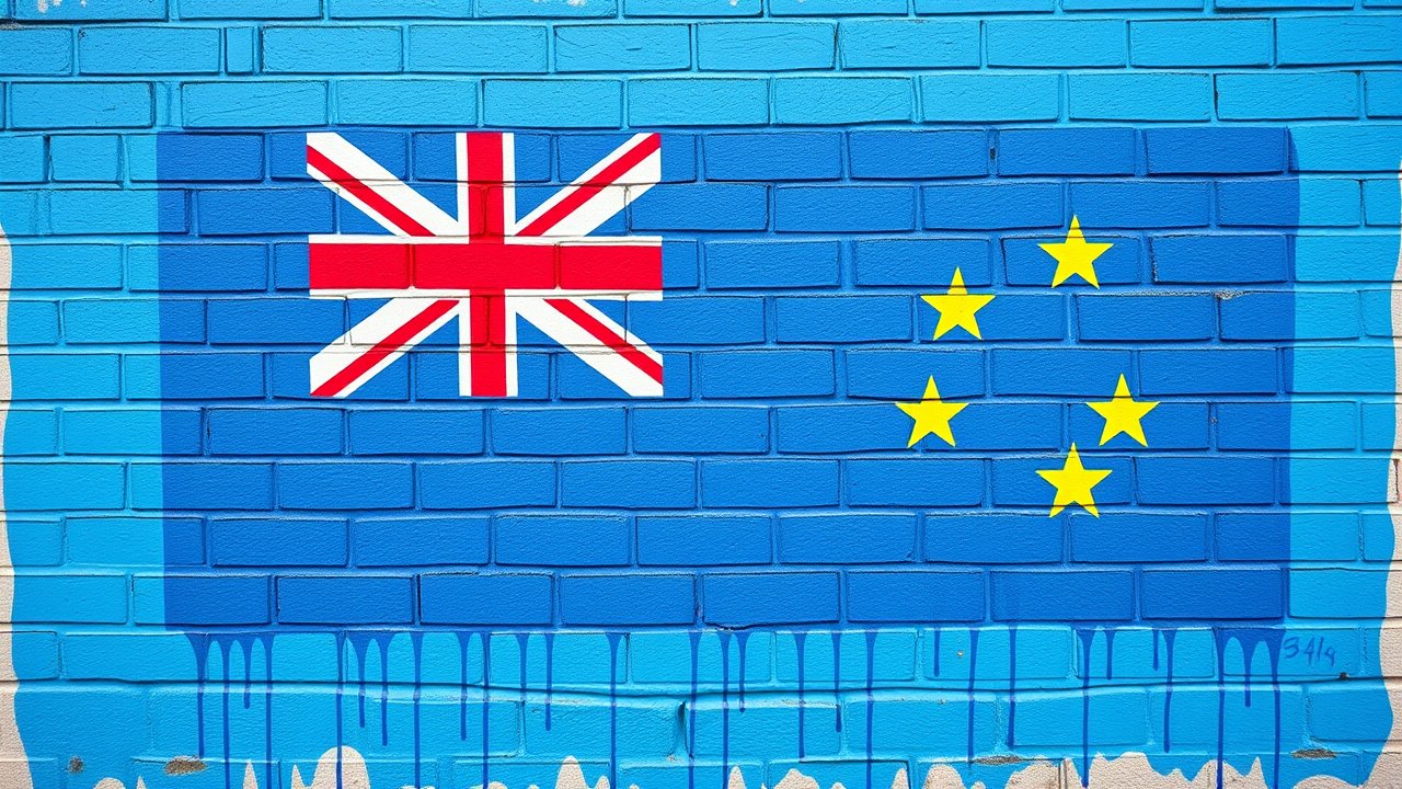 Flag of Tuvalu 🇹🇻 in street art / graffiti style