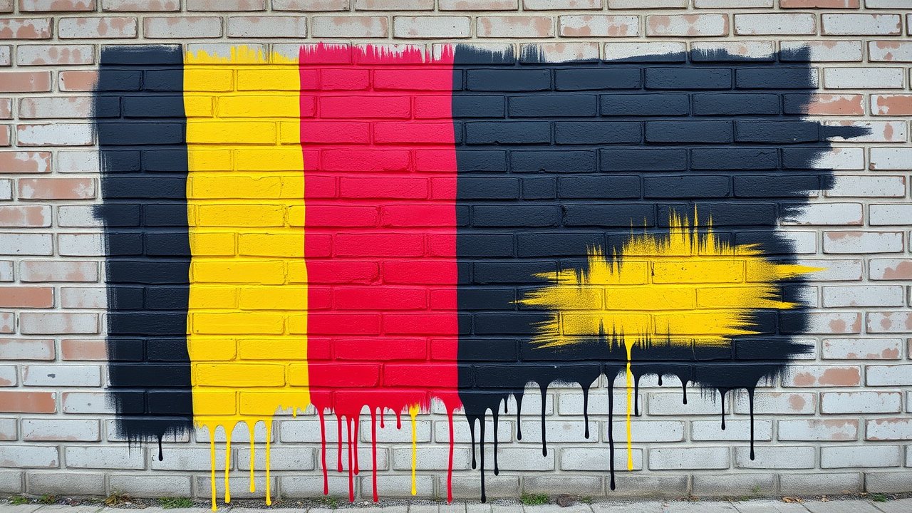 Flag of Belgium 🇧🇪 in street art / graffiti style