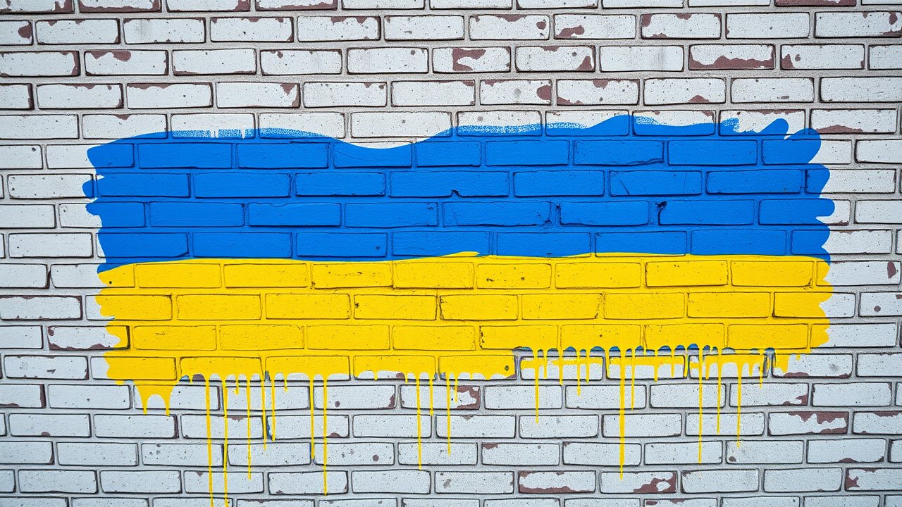 Flag of Ukraine 🇺🇦 in street art / graffiti style