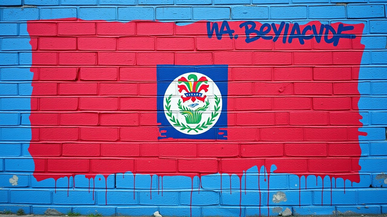 Flag of Belize 🇧🇿 in street art / graffiti style
