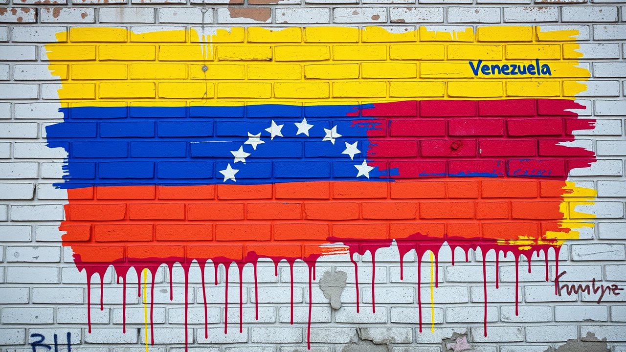 Flag of Venezuela 🇻🇪 in street art / graffiti style