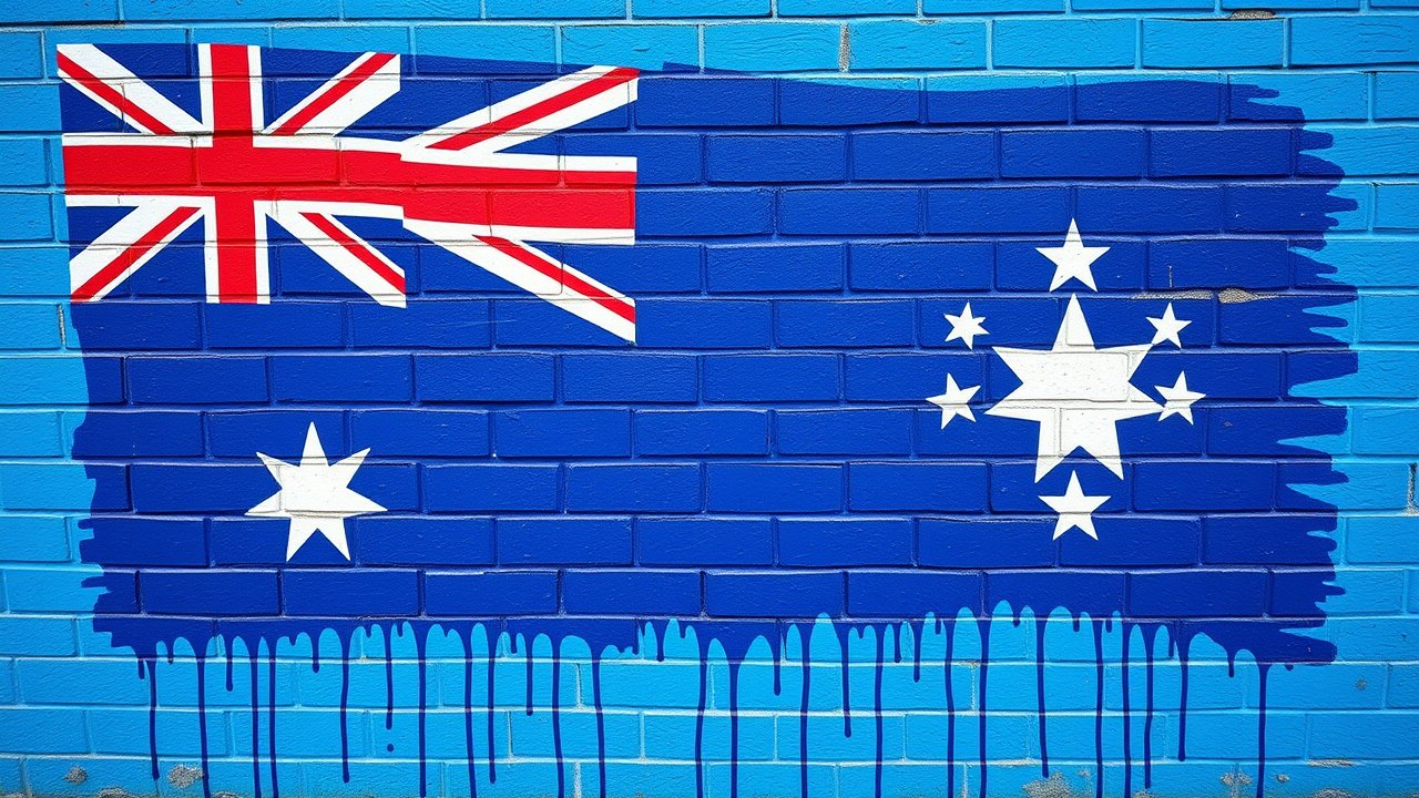 Flag of Australia 🇦🇺 in street art / graffiti style
