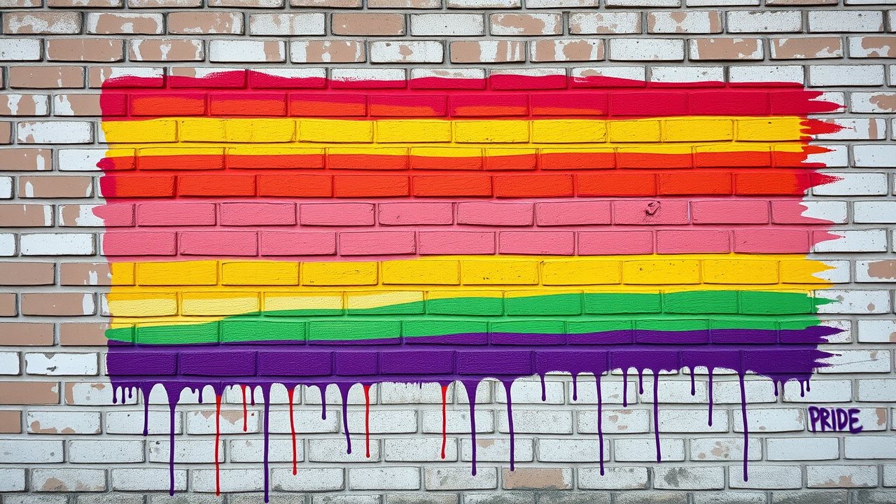 Flag of Pride 🏳️‍🌈 (Rainbow) in street art / graffiti style