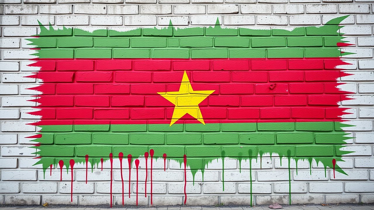 Flag of Burkina Faso 🇧🇫 in street art / graffiti style
