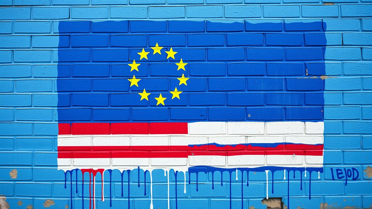 Flag of Cape Verde 🇨🇻 in street art / graffiti style