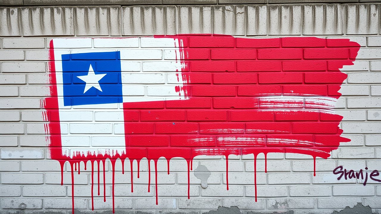 Flag of Chile 🇨🇱 in street art / graffiti style