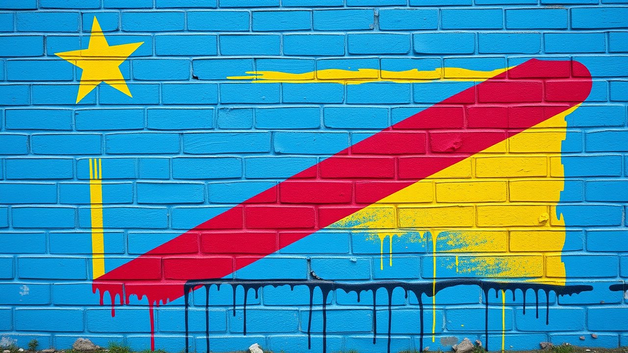 Flag of Democratic Republic of the Congo 🇨🇩 in street art / graffiti style