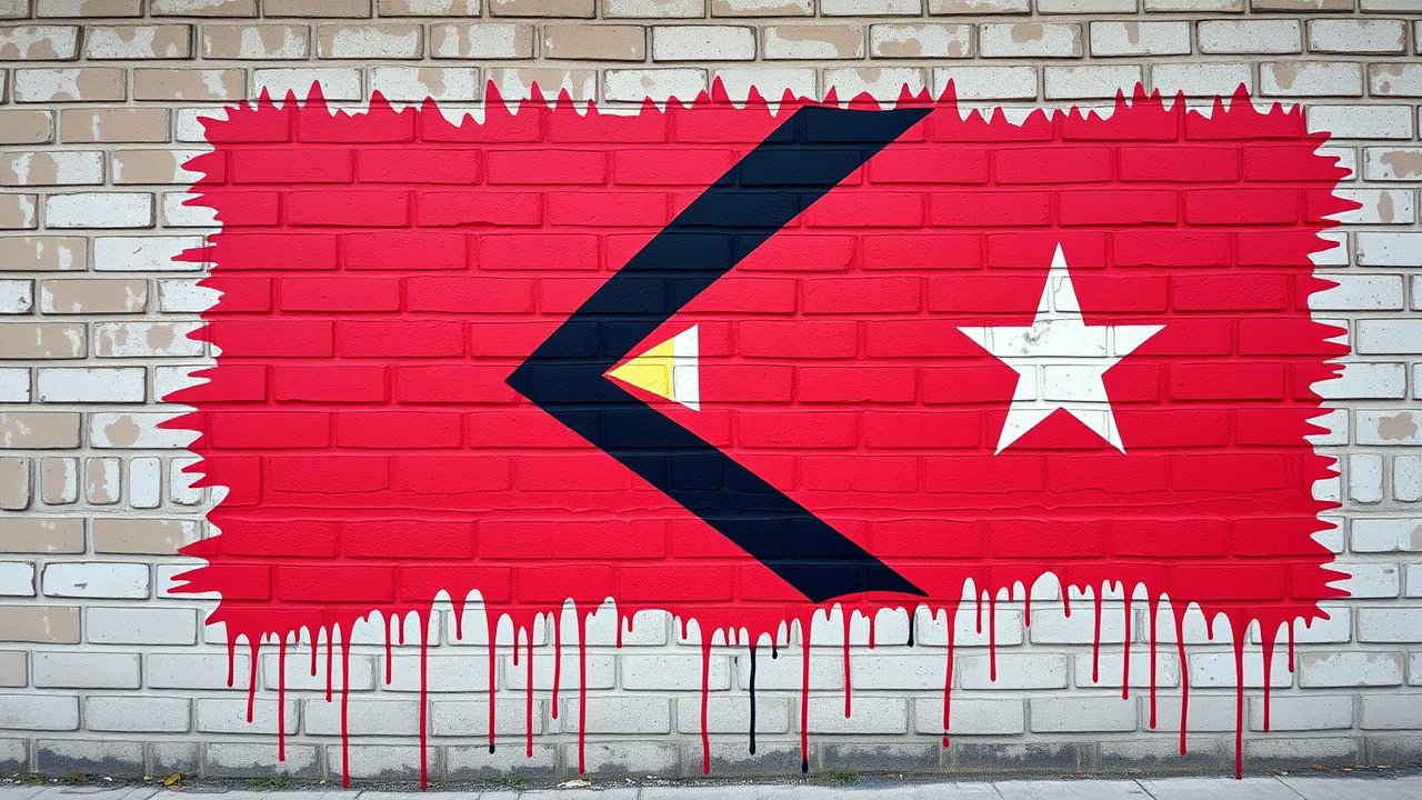 Flag of Timor Leste 🇹🇱 in street art / graffiti style