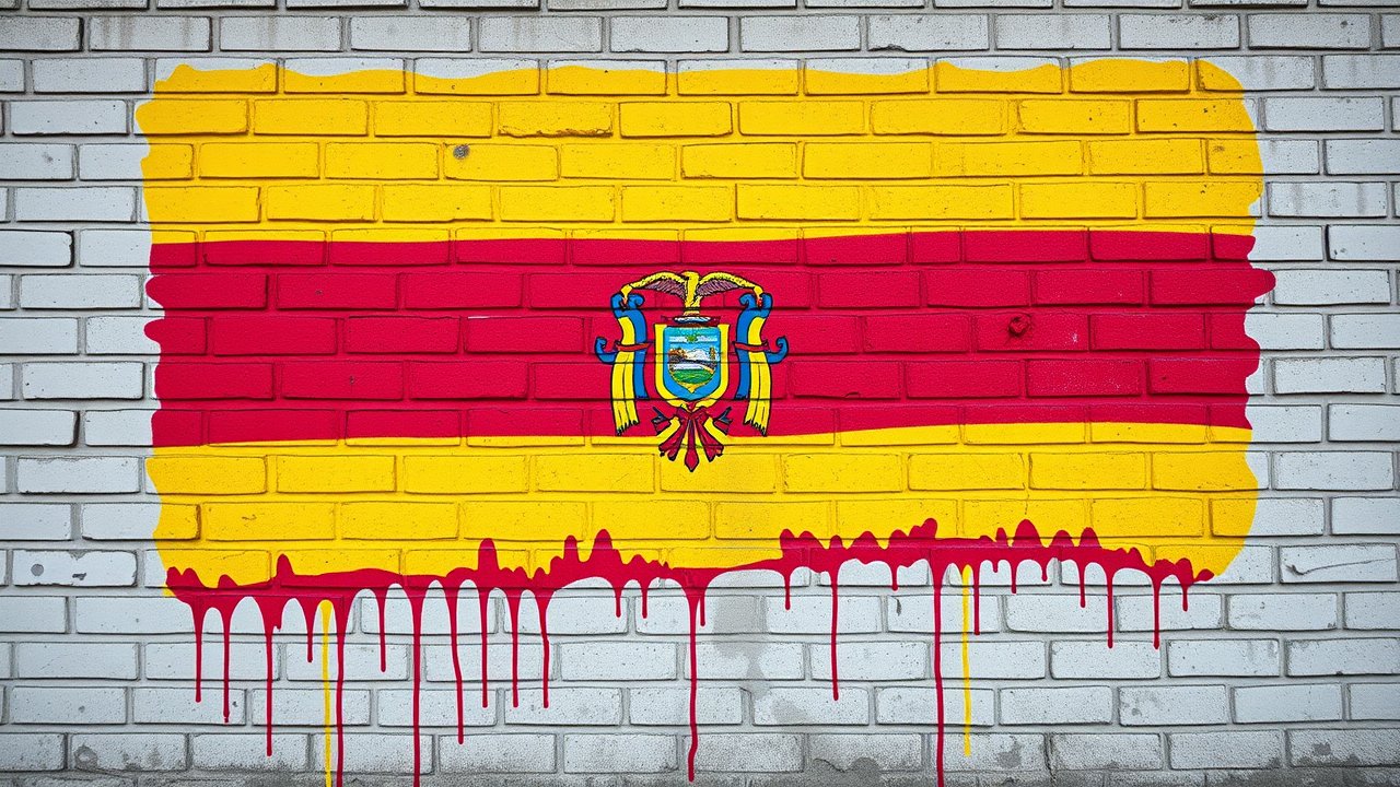 Flag of Ecuador 🇪🇨 in street art / graffiti style