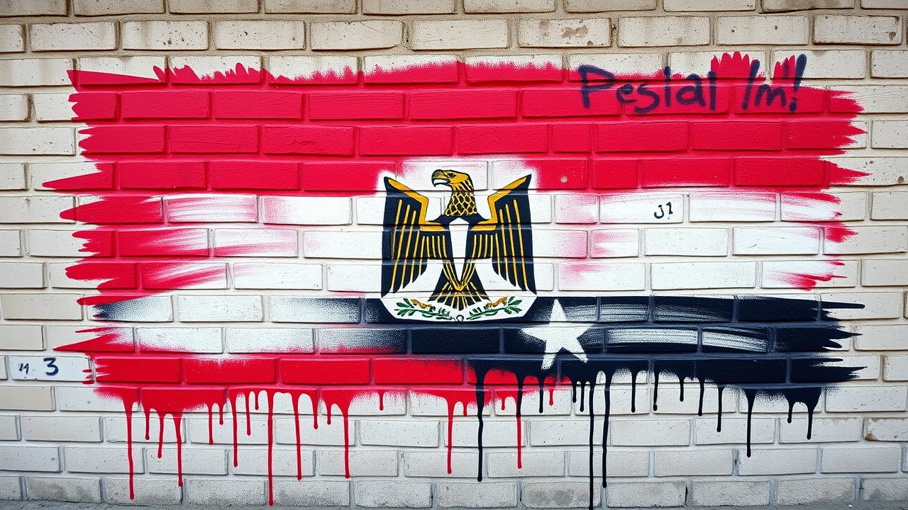 Flag of Egypt 🇪🇬 in street art / graffiti style