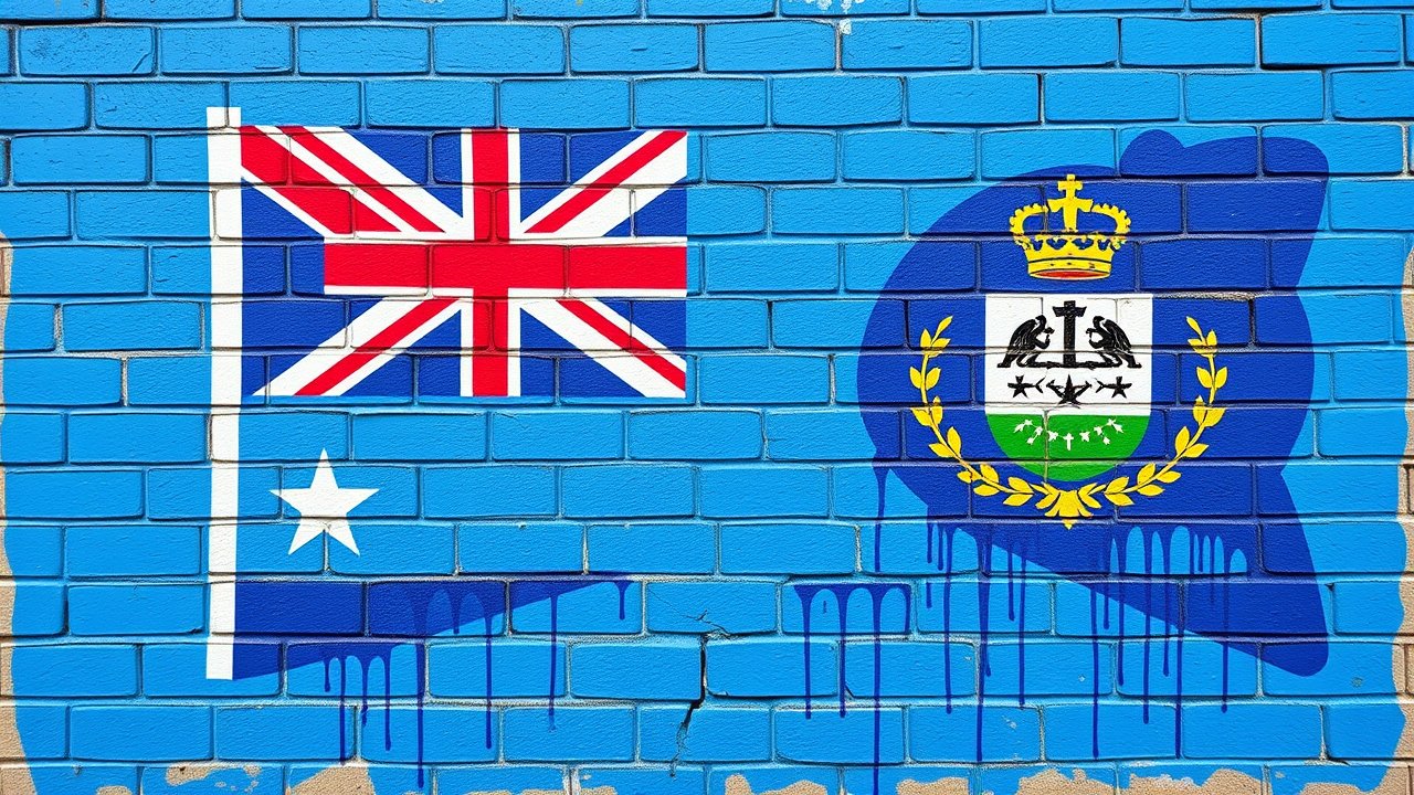 Flag of Fiji 🇫🇯 in street art / graffiti style