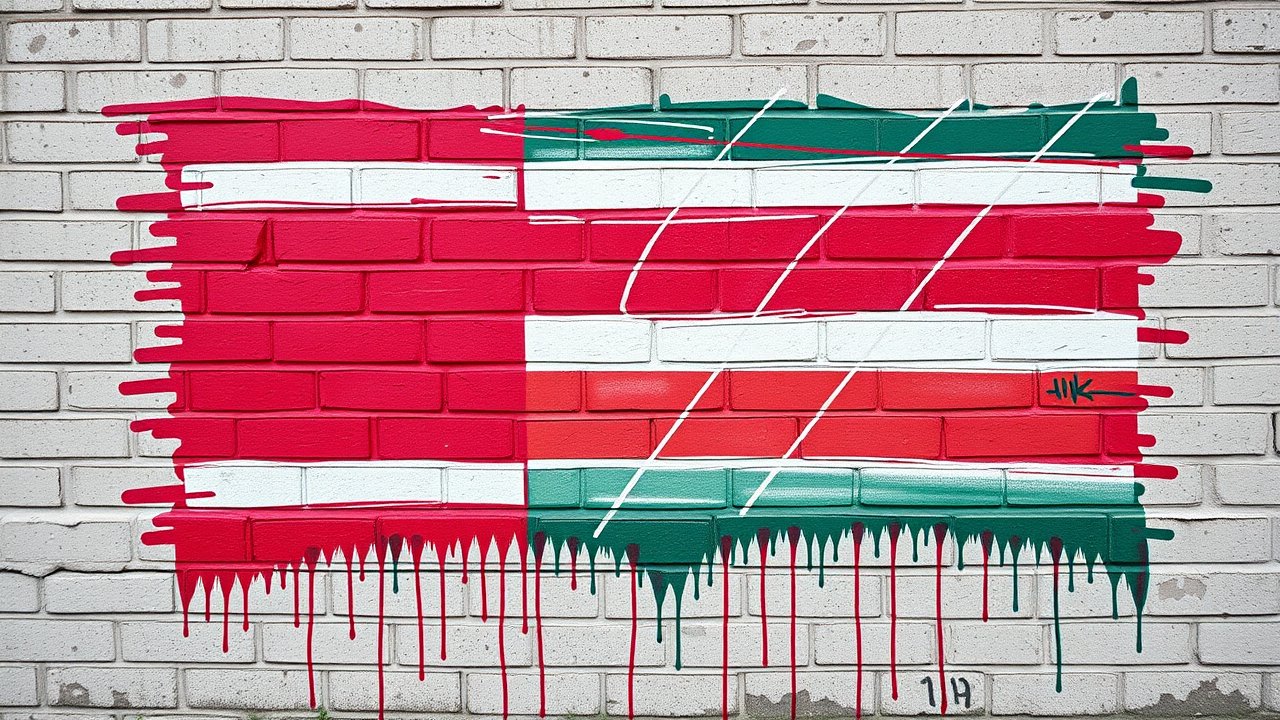 Flag of Gambia 🇬🇲 in street art / graffiti style