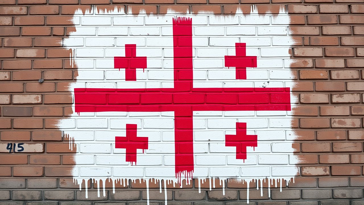 Flag of Georgia 🇬🇪 in street art / graffiti style