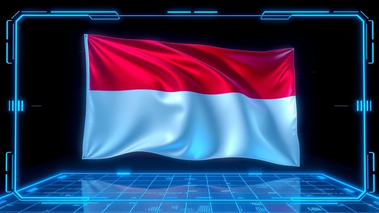 Flag of Luxembourg 🇱🇺 in sci-fi hologram style