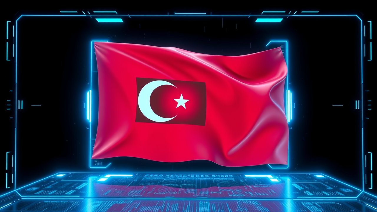 Flag of Maldives 🇲🇻 in sci-fi hologram style