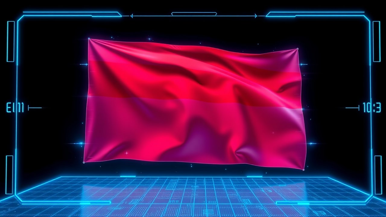 Flag of Monaco 🇲🇨 in sci-fi hologram style