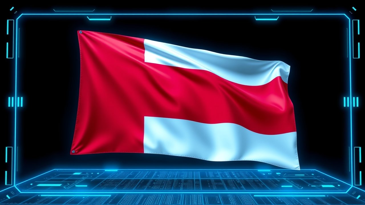 Flag of Oman 🇴🇲 in sci-fi hologram style