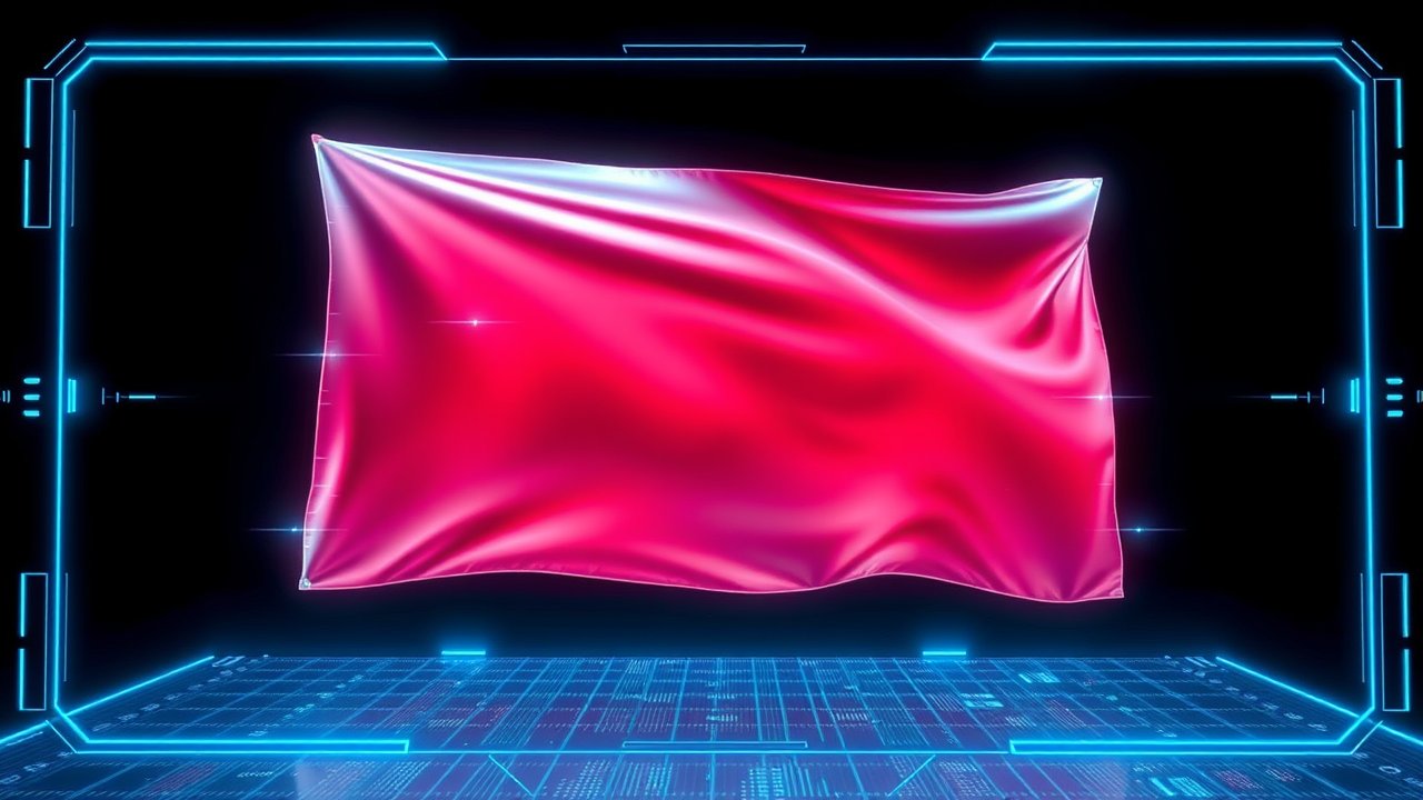 Flag of Poland 🇵🇱 in sci-fi hologram style