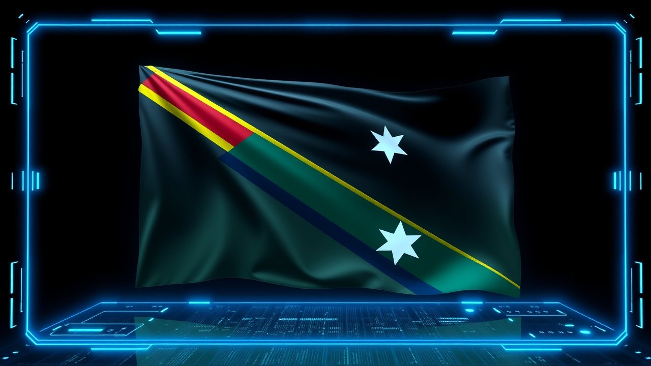 Flag of Saint Kitts and Nevis 🇰🇳 in sci-fi hologram style