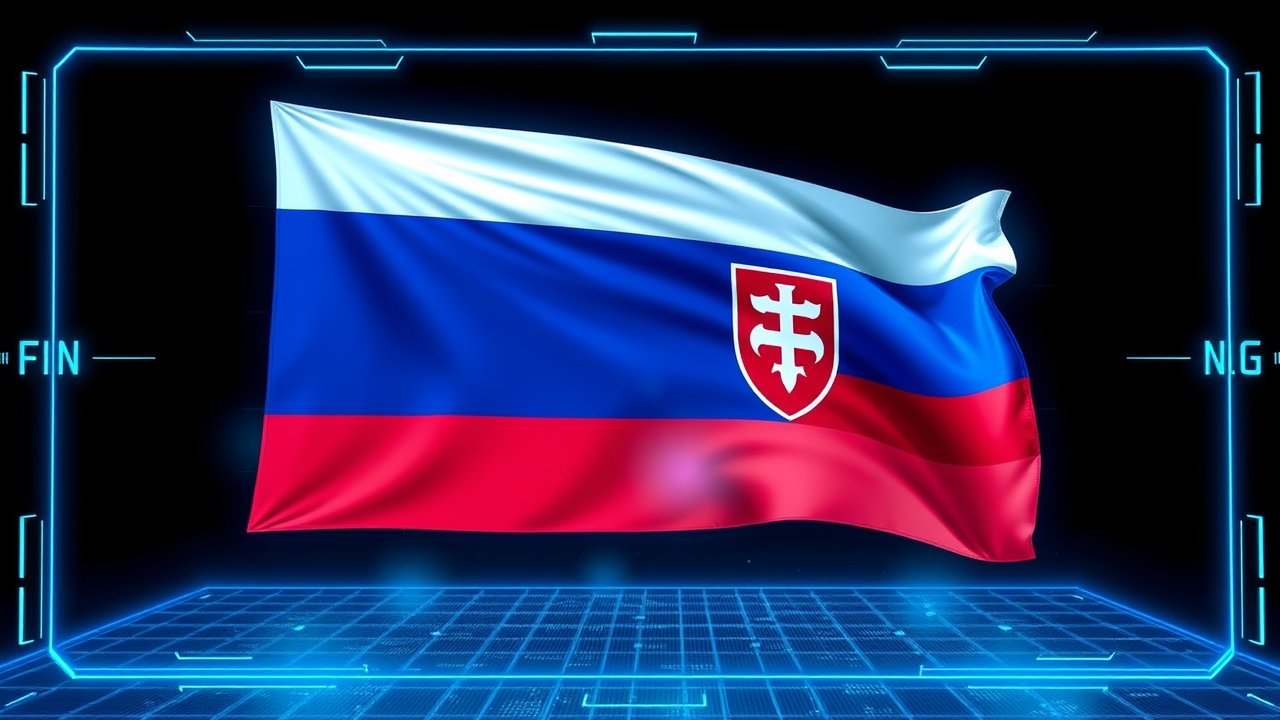 Flag of Slovakia 🇸🇰 in sci-fi hologram style