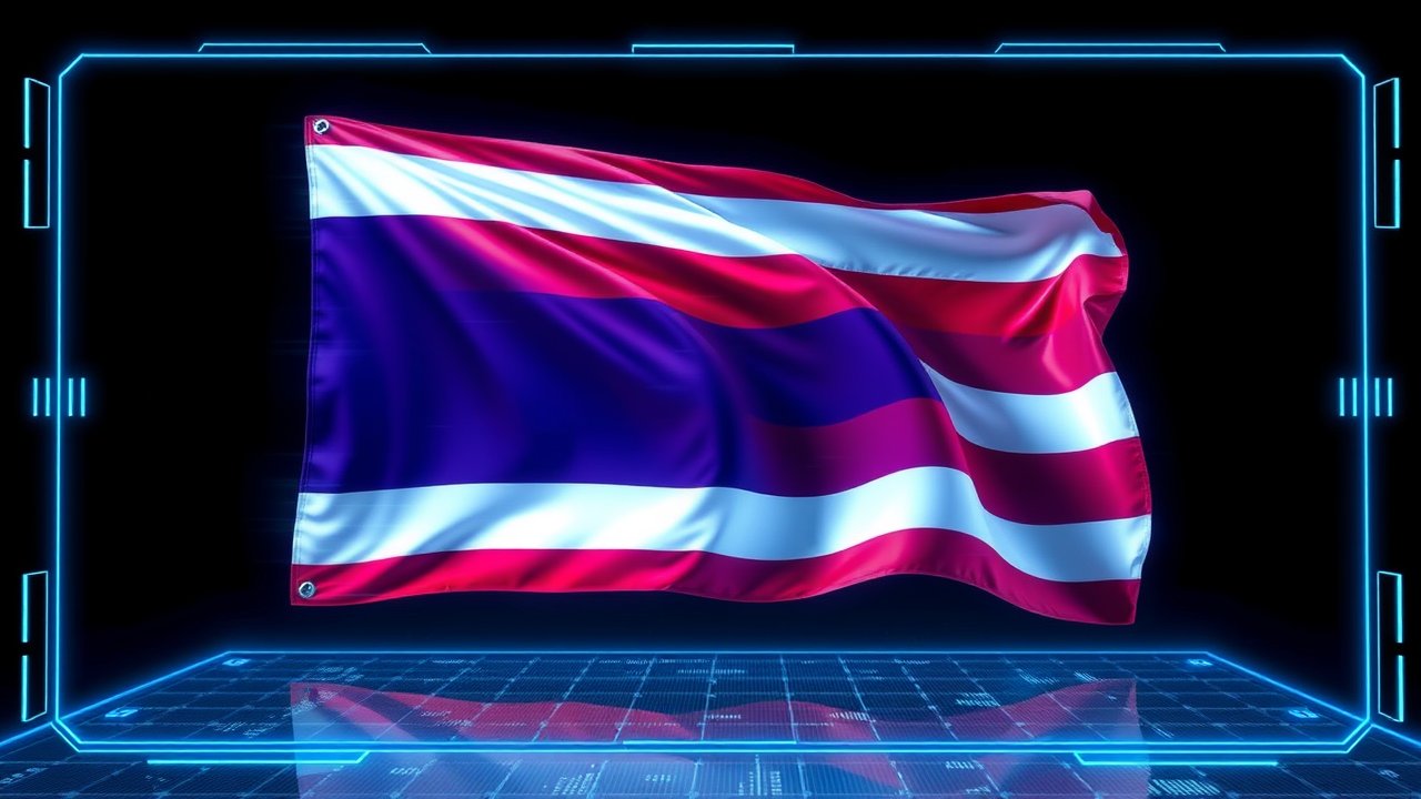 Flag of Thailand 🇹🇠in sci-fi hologram style