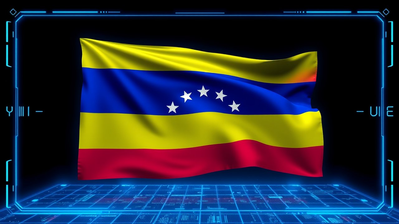 Flag of Venezuela 🇻🇪 in sci-fi hologram style