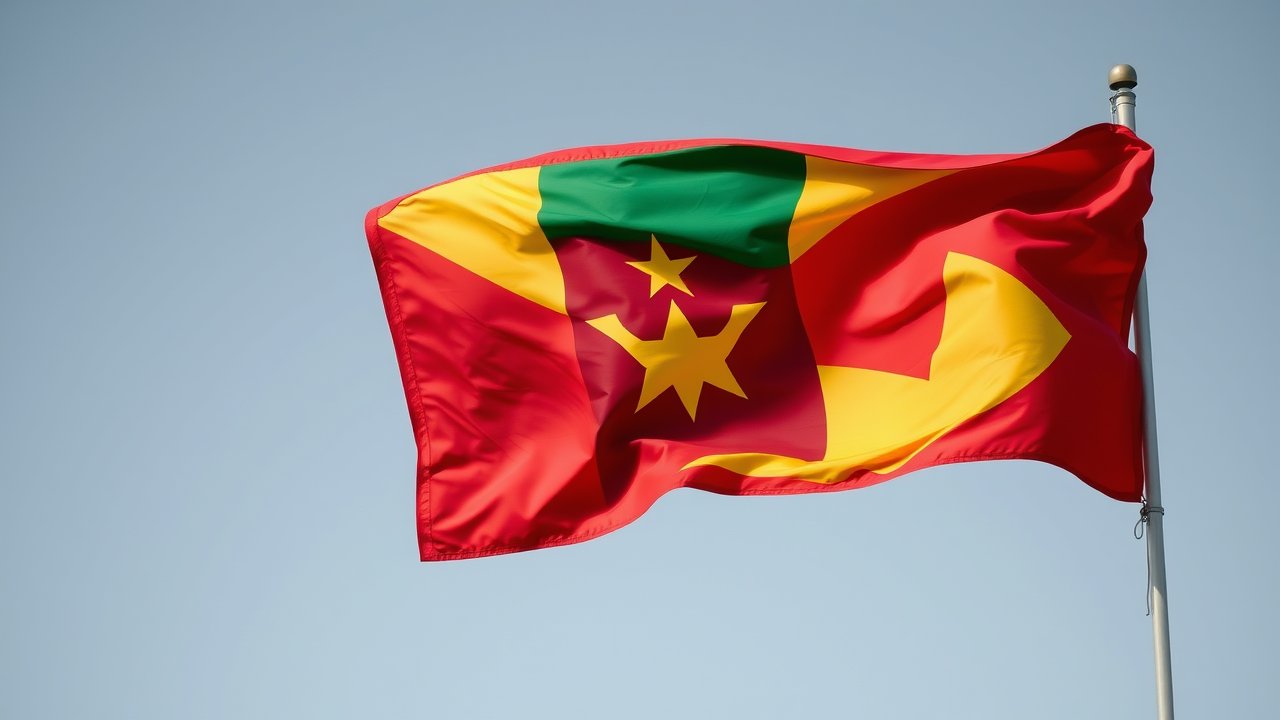Flag of Grenada 🇬🇩 in hyperrealistic wind style