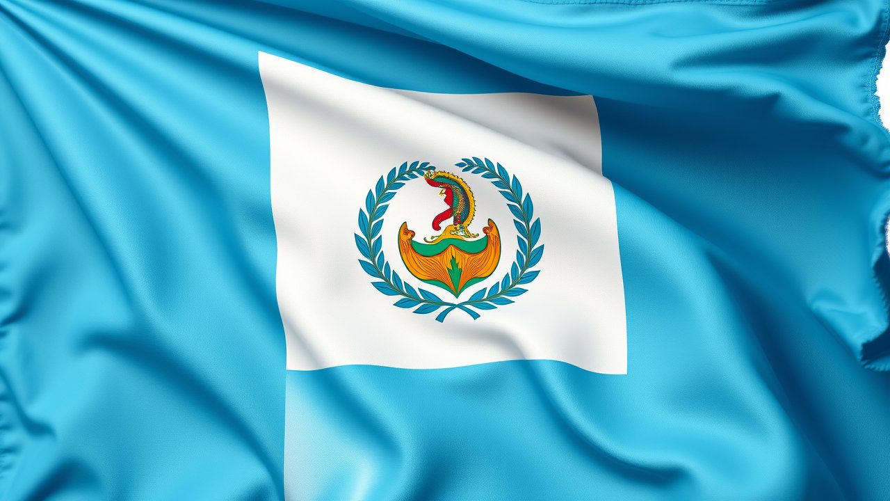 Flag of Guatemala 🇬🇹 in hyperrealistic wind style