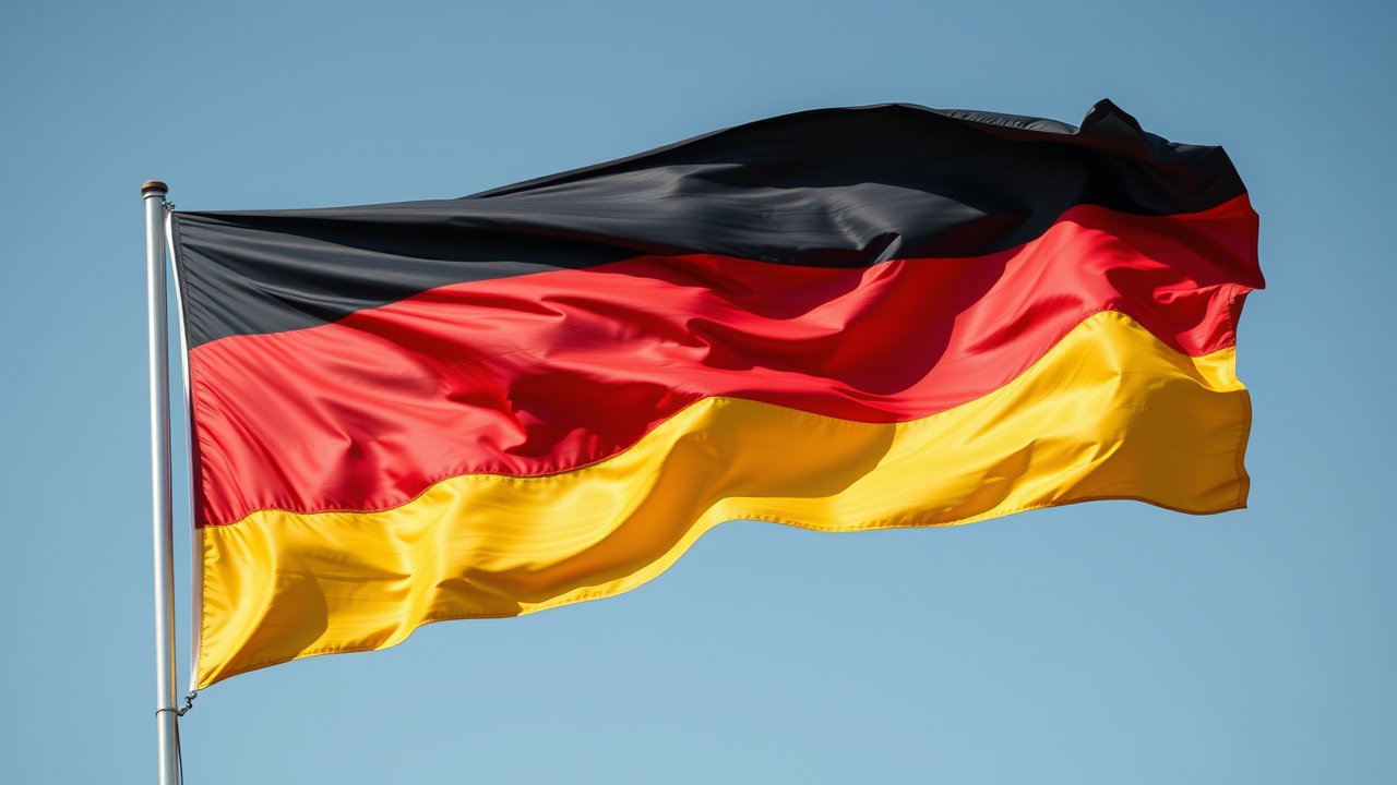 Flag of Germany 🇩🇪 in hyperrealistic wind style