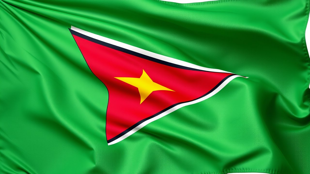 Flag of Guyana 🇬🇾 in hyperrealistic wind style