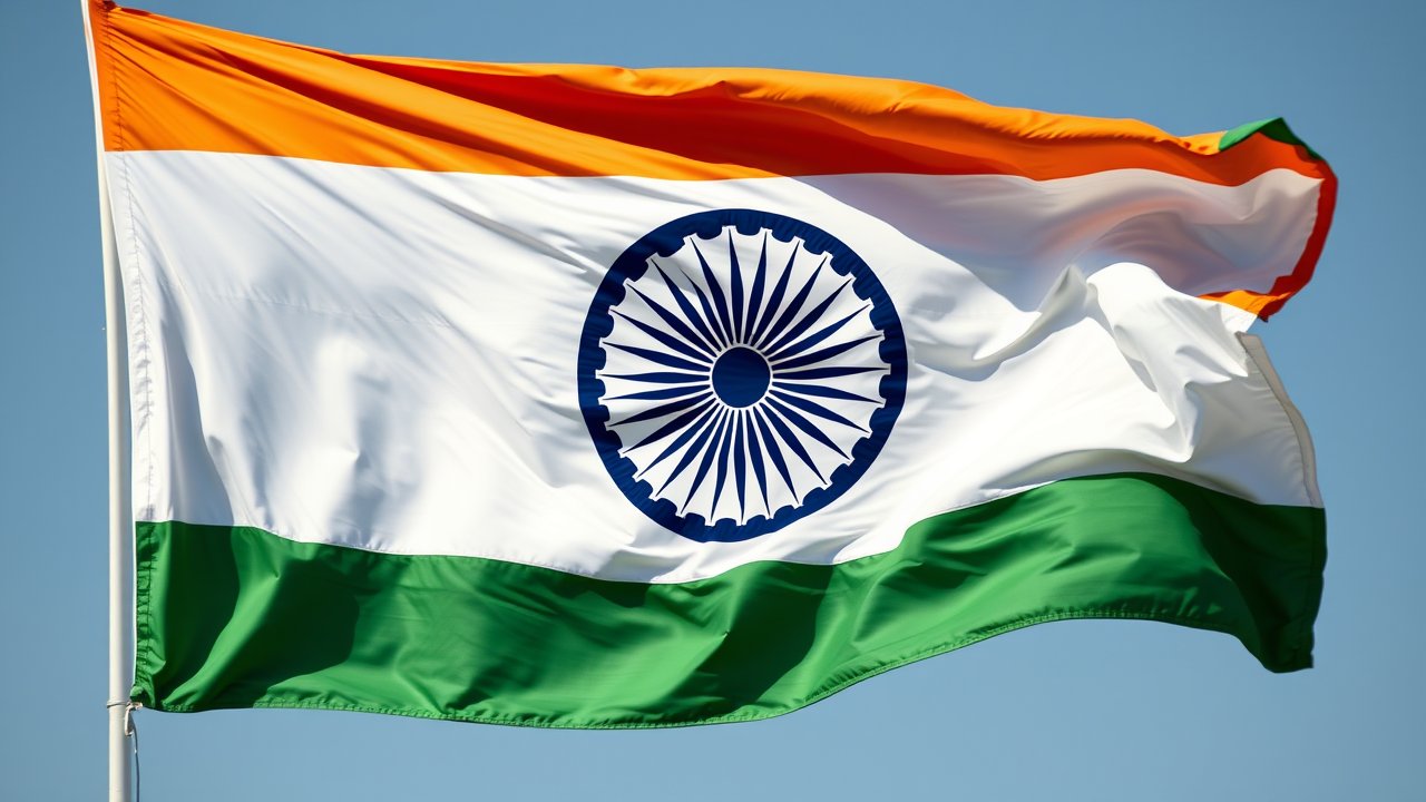 Flag of India 🇮🇳 in hyperrealistic wind style