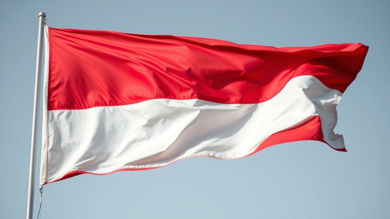 Flag of Indonesia 🇮🇩 in hyperrealistic wind style