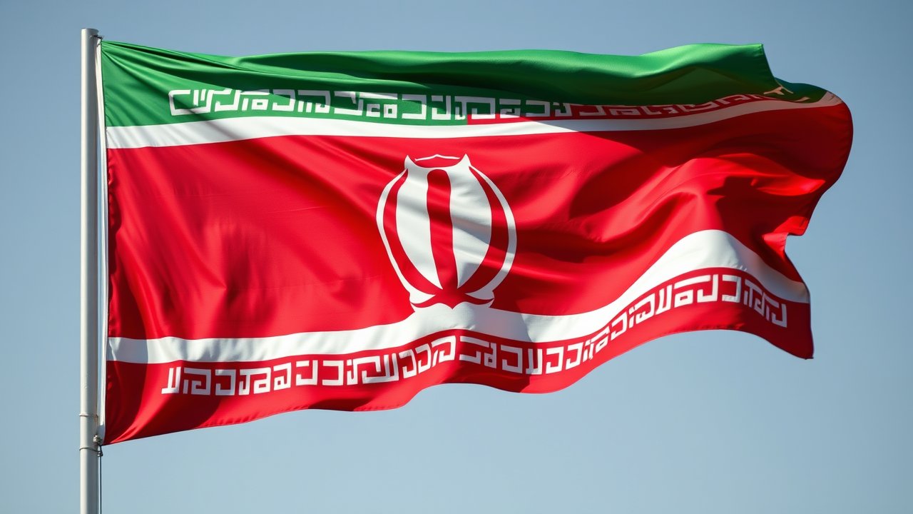 Flag of Iran 🇮🇷 in hyperrealistic wind style