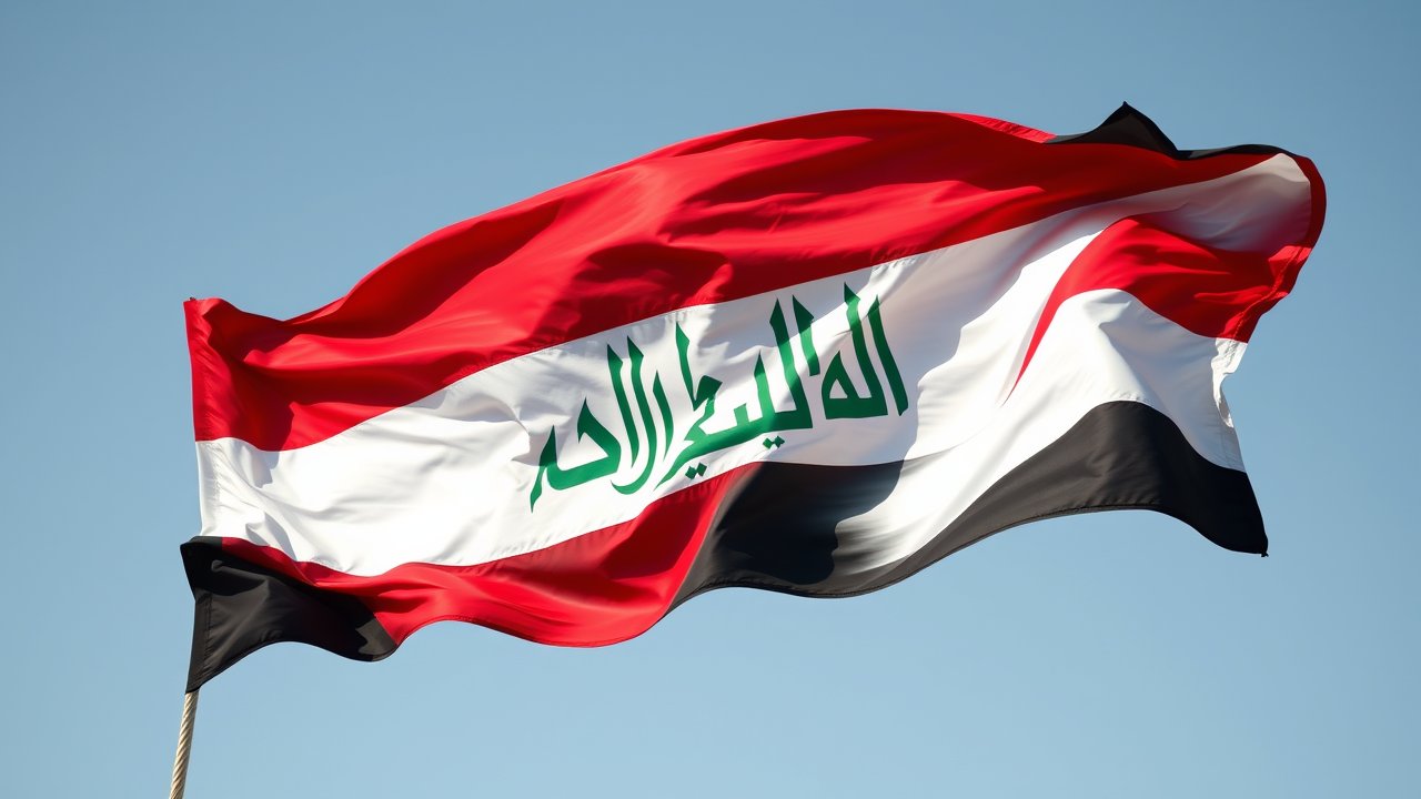 Flag of Iraq 🇮🇶 in hyperrealistic wind style