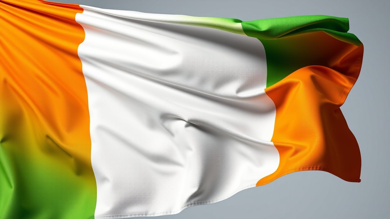 Flag of Côte d’Ivoire 🇨🇮 in hyperrealistic wind style
