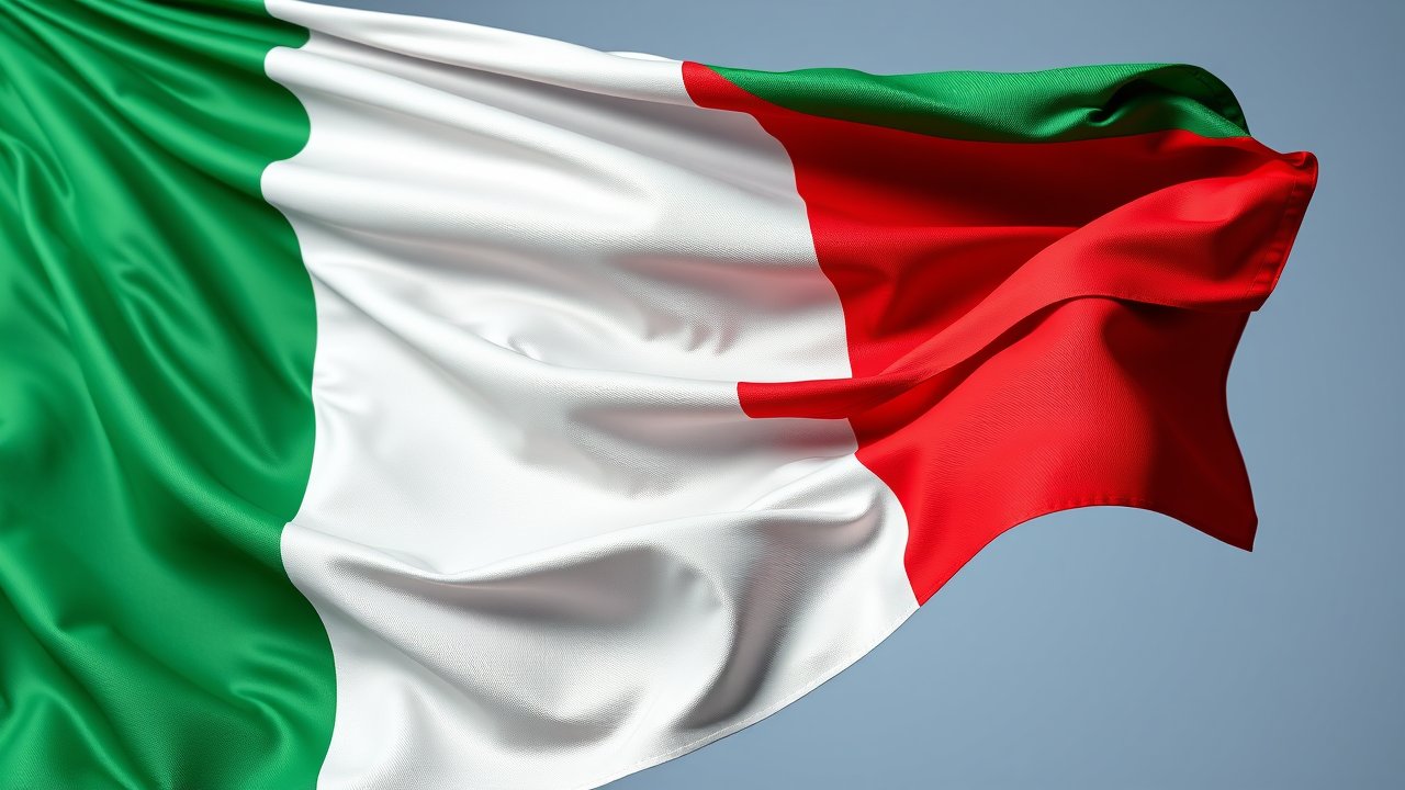 Flag of Italy ๐ฎ๐น (Italian) in hyperrealistic wind style