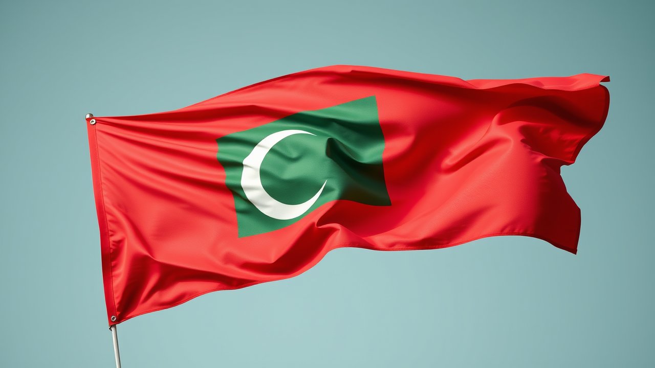 Flag of Maldives 🇲🇻 in hyperrealistic wind style