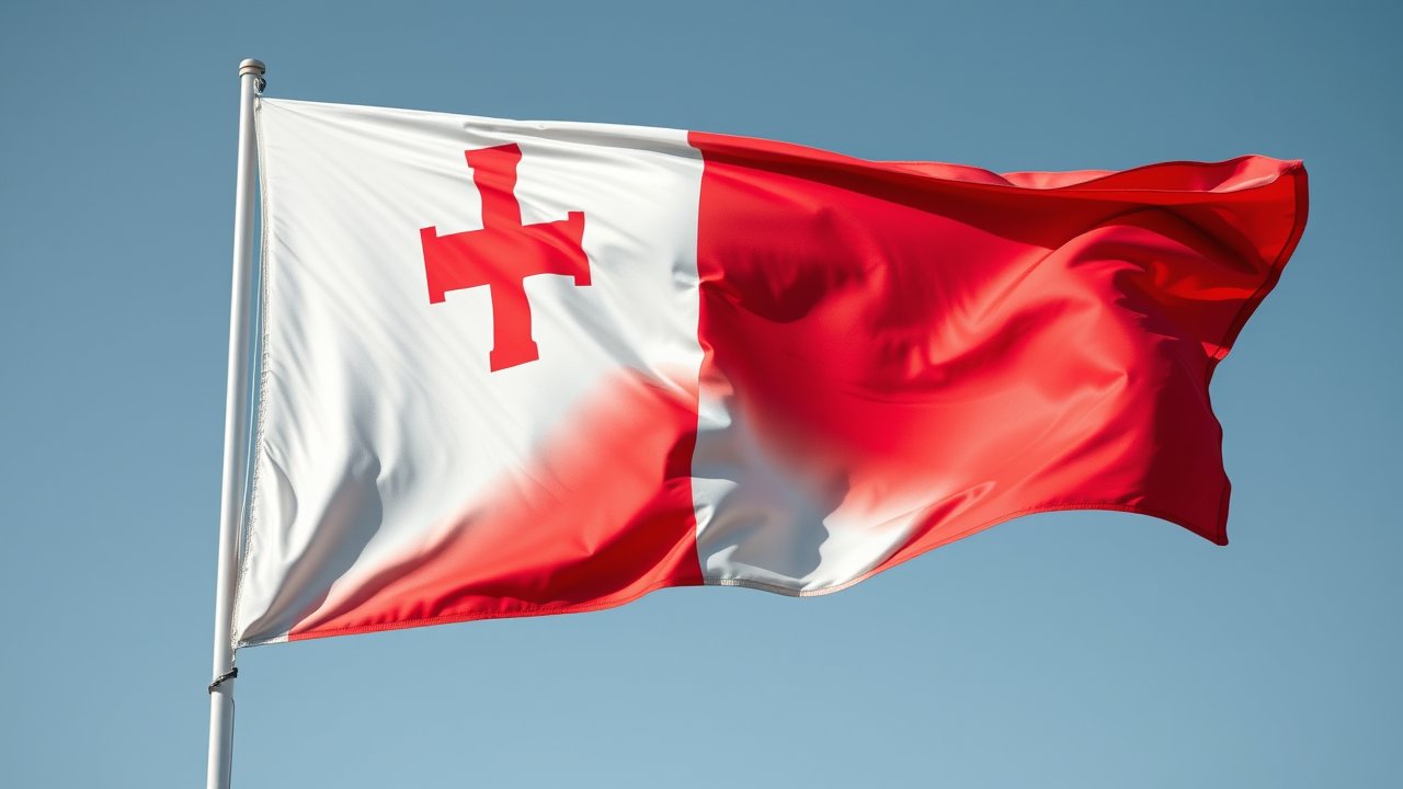 Flag of Malta 🇲🇹 in hyperrealistic wind style