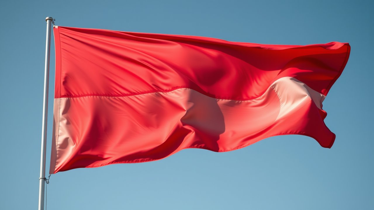 Flag of Monaco 🇲🇨 in hyperrealistic wind style