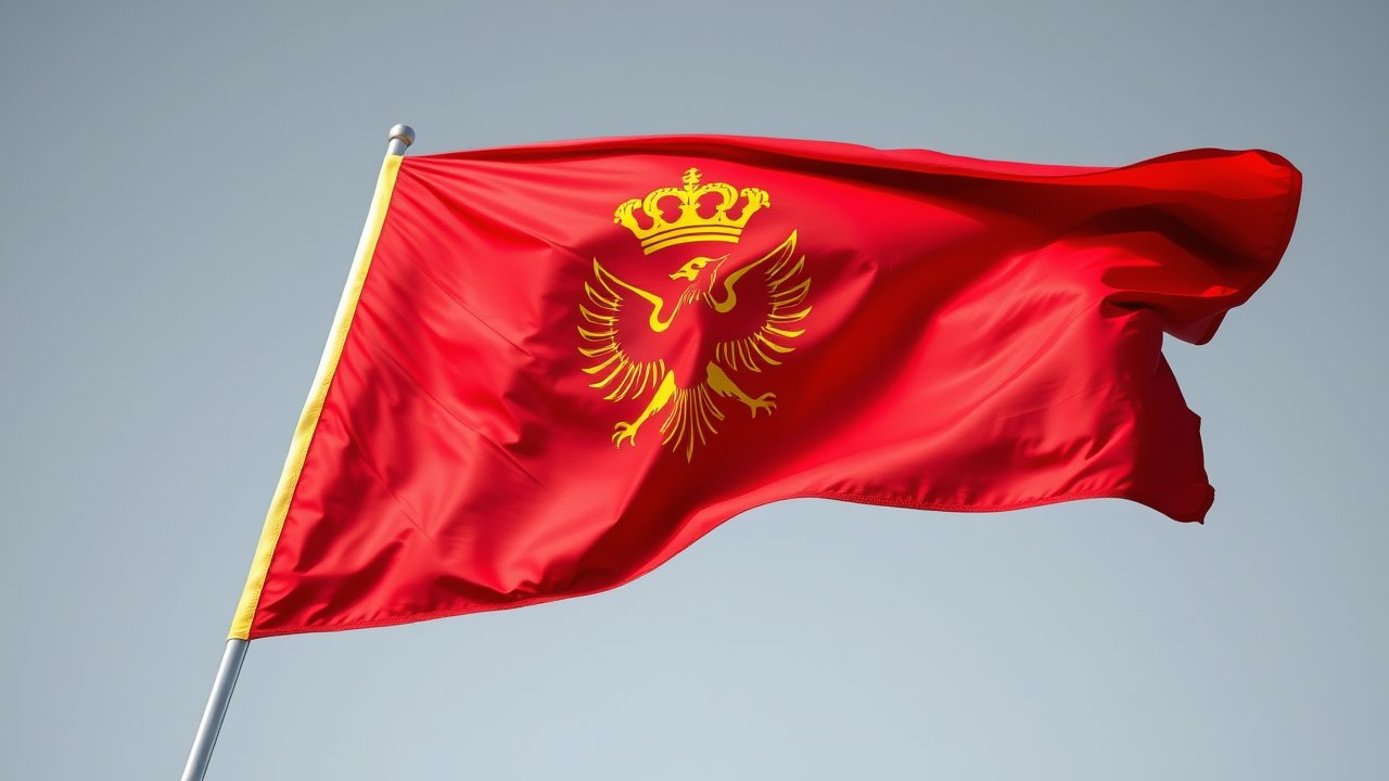 Flag of Montenegro 🇲🇪 in hyperrealistic wind style