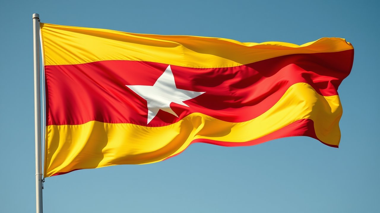 Flag of Myanmar (Burma) 🇲🇲 in hyperrealistic wind style