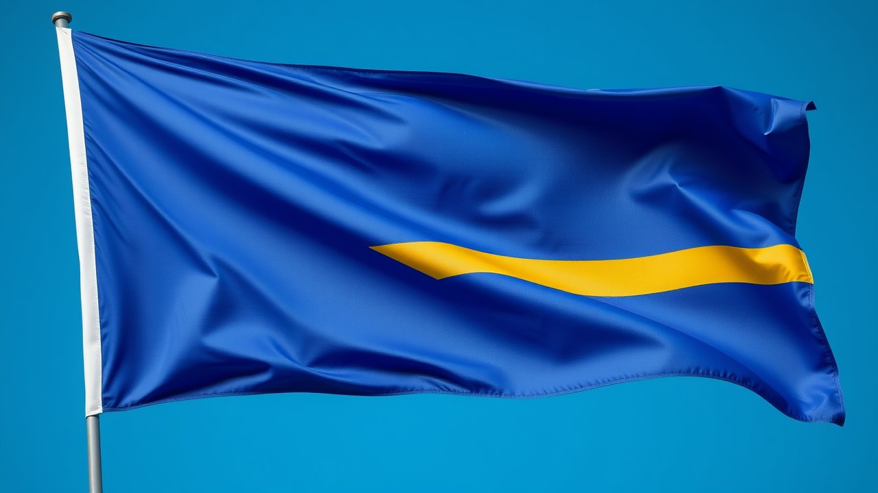 Flag of Nauru 🇳🇷 in hyperrealistic wind style