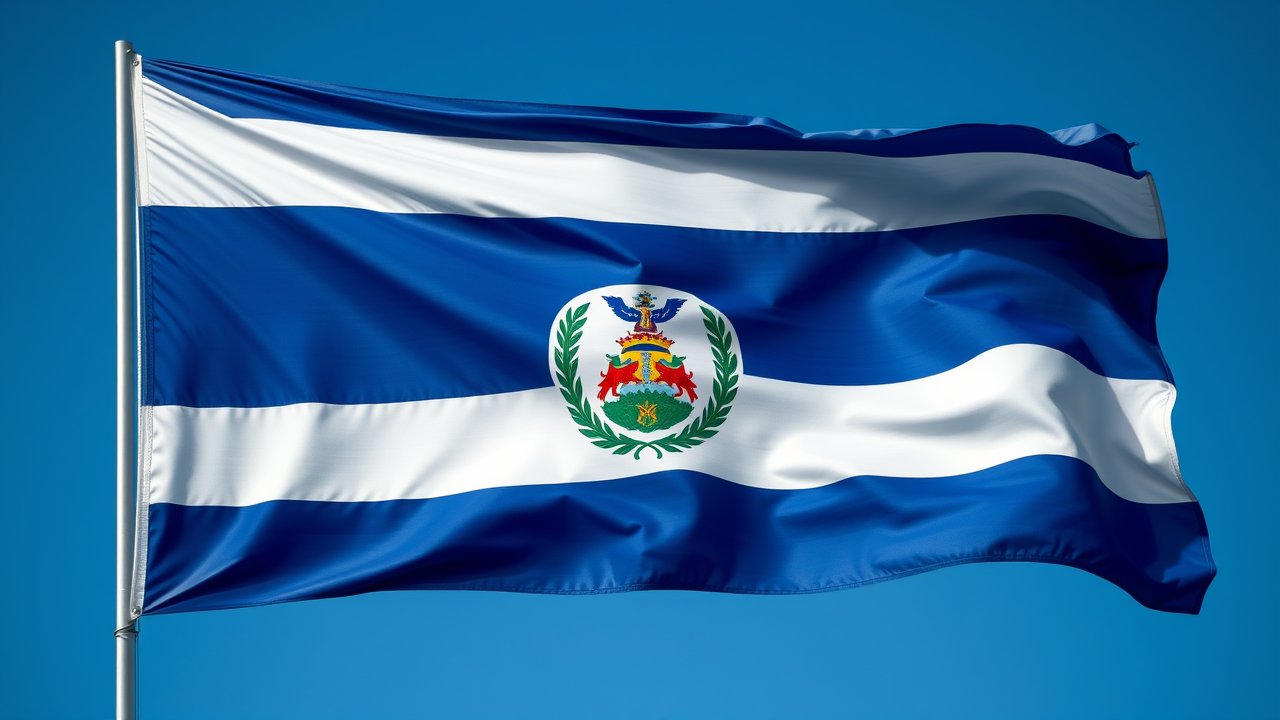 Flag of Nicaragua 🇳🇮 in hyperrealistic wind style