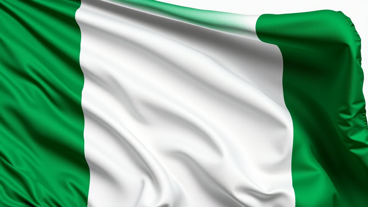 Flag of Nigeria 🇳🇬 in hyperrealistic wind style