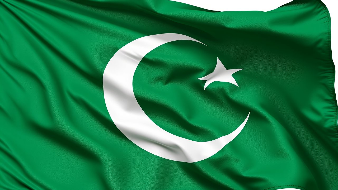 Flag of Pakistan 🇵🇰 in hyperrealistic wind style