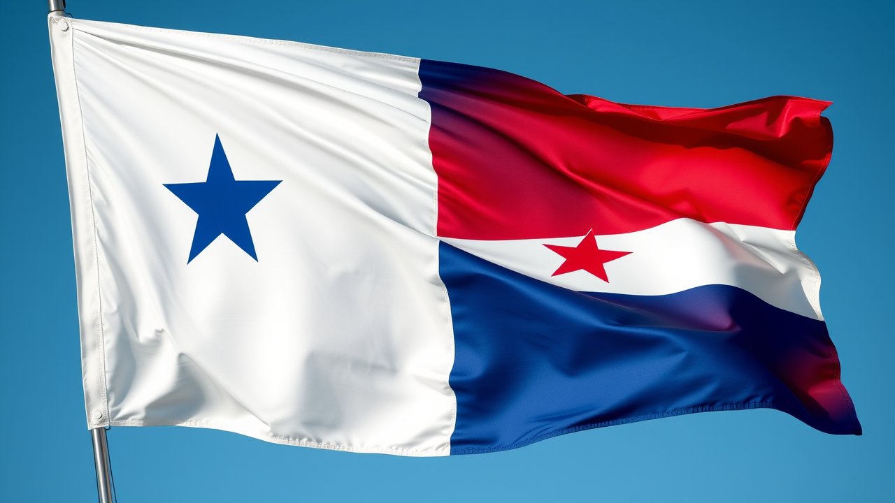 Flag of Panama 🇵🇦 in hyperrealistic wind style