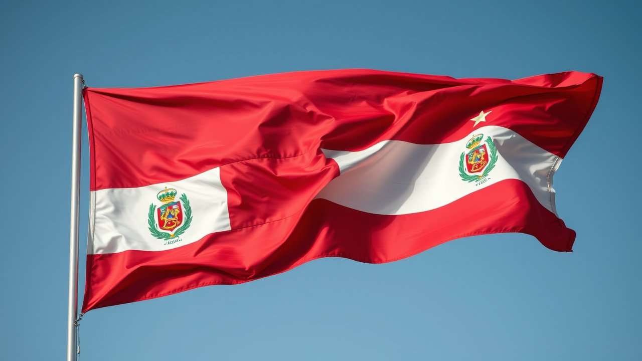 Flag of Paraguay 🇵🇾 in hyperrealistic wind style