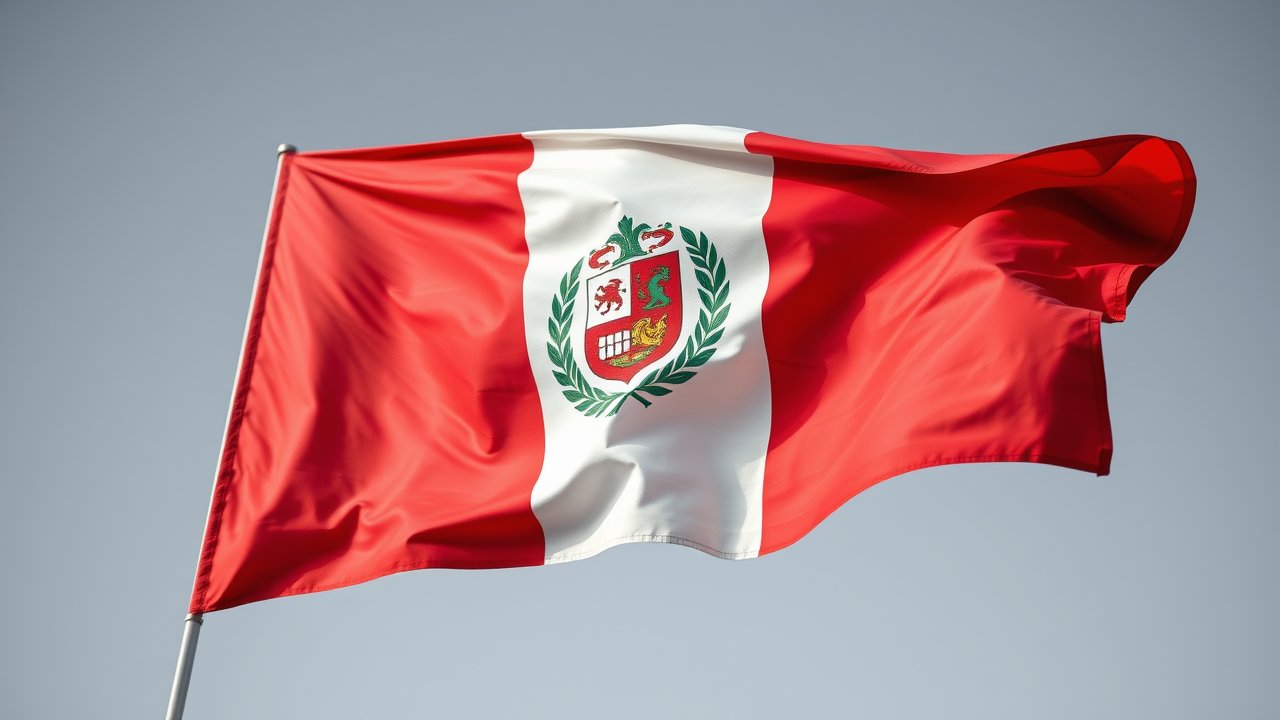 Flag of Peru 🇵🇪 in hyperrealistic wind style