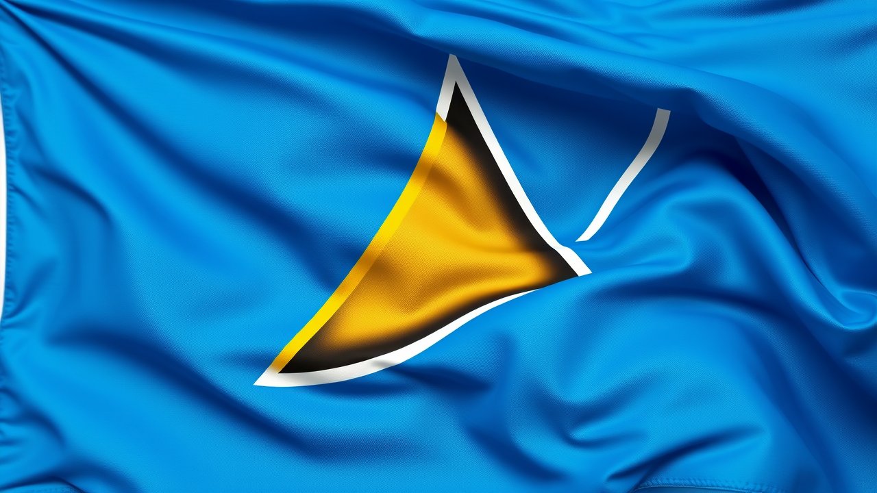 Flag of Saint Lucia 🇱🇨 in hyperrealistic wind style